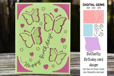 Happy Birthday butterfly card design