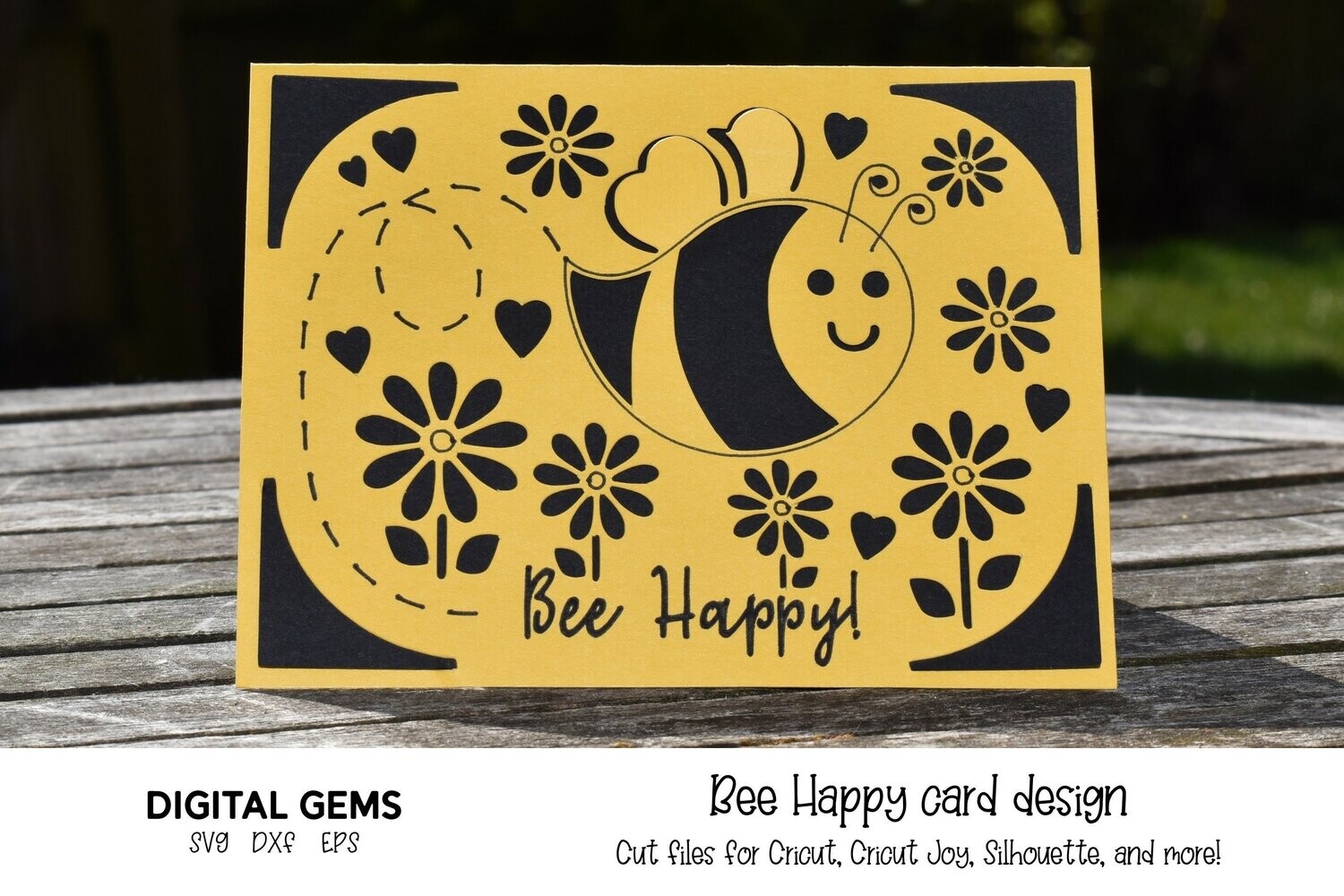 Bee happy card design