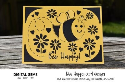Bee happy card design