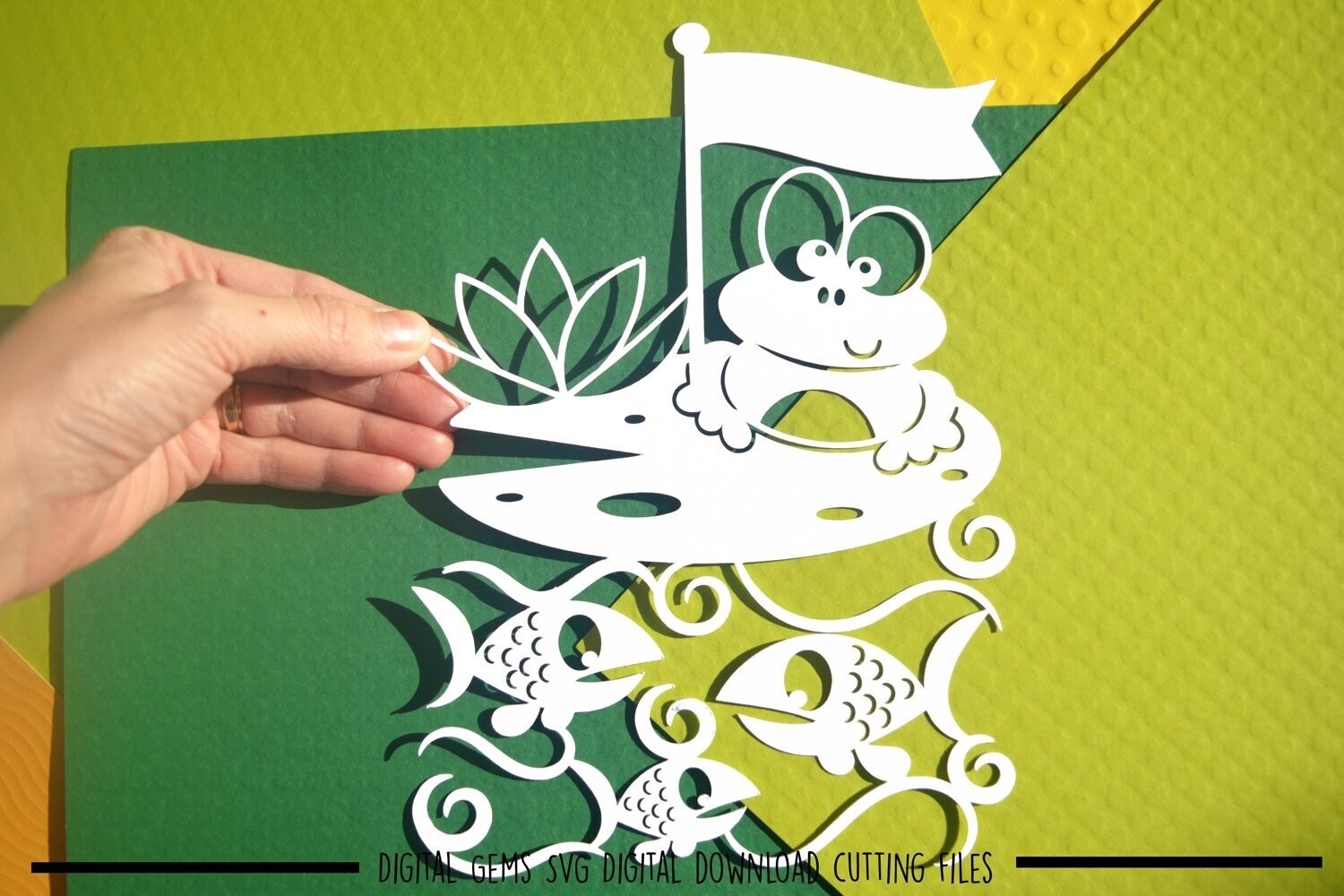 Frog paper cut design