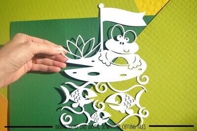 Frog paper cut design