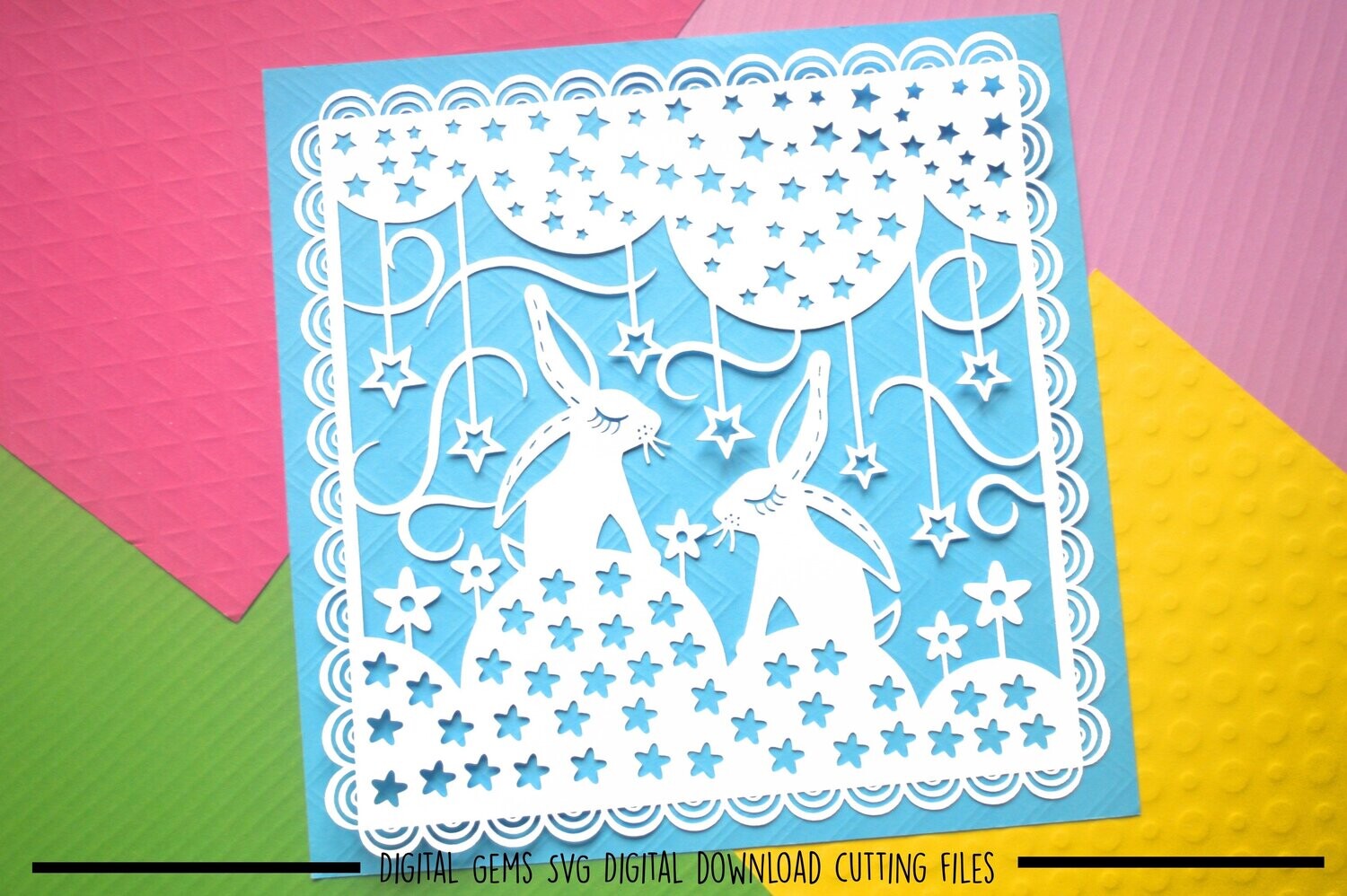 Rabbit paper cut design