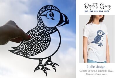 Puffin paper cut design