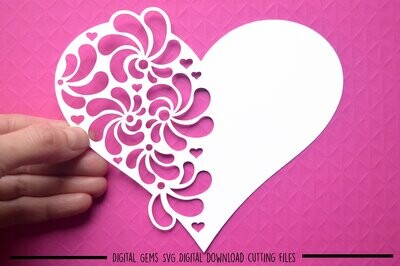 Love heart paper cut design