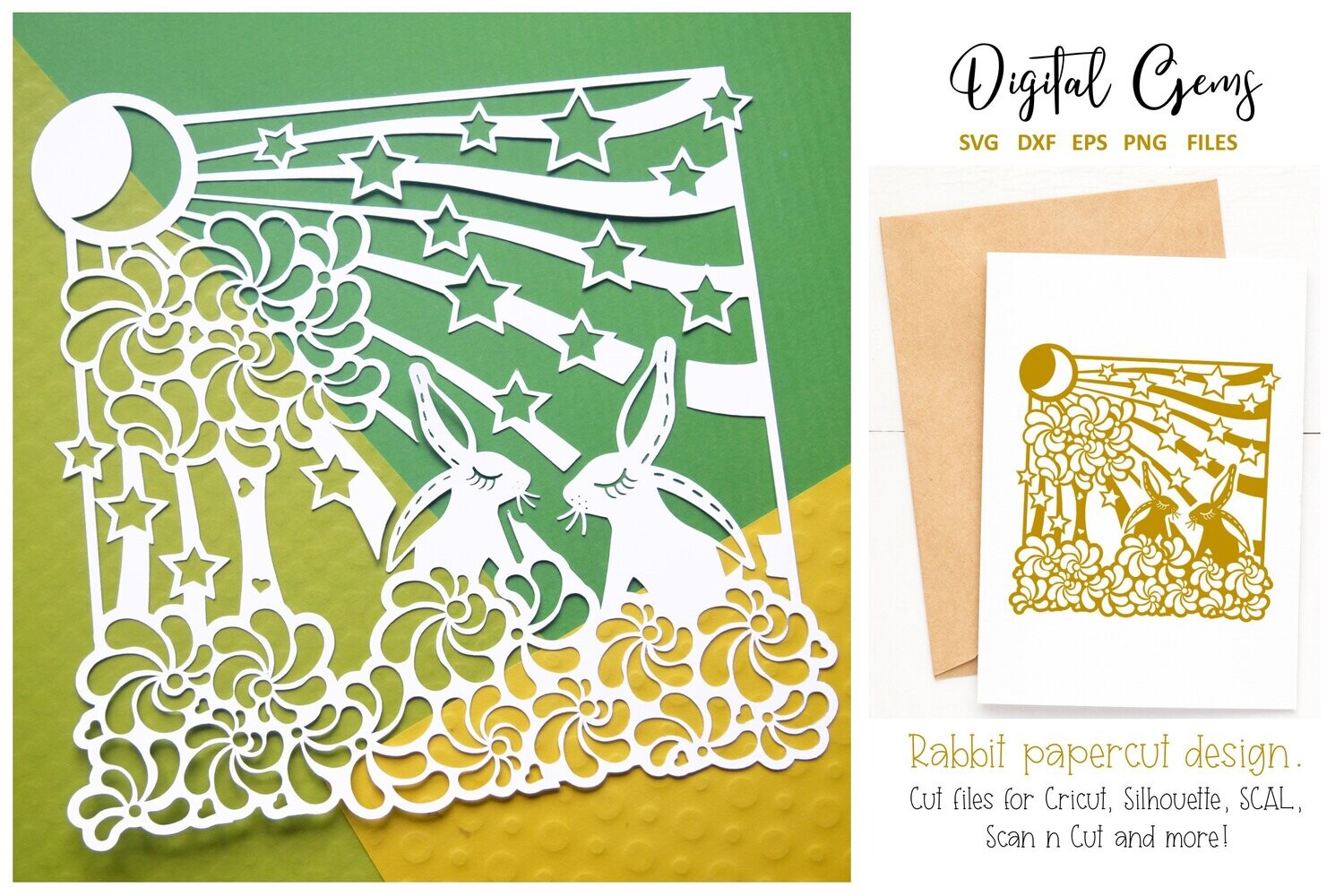 Rabbit paper cut design