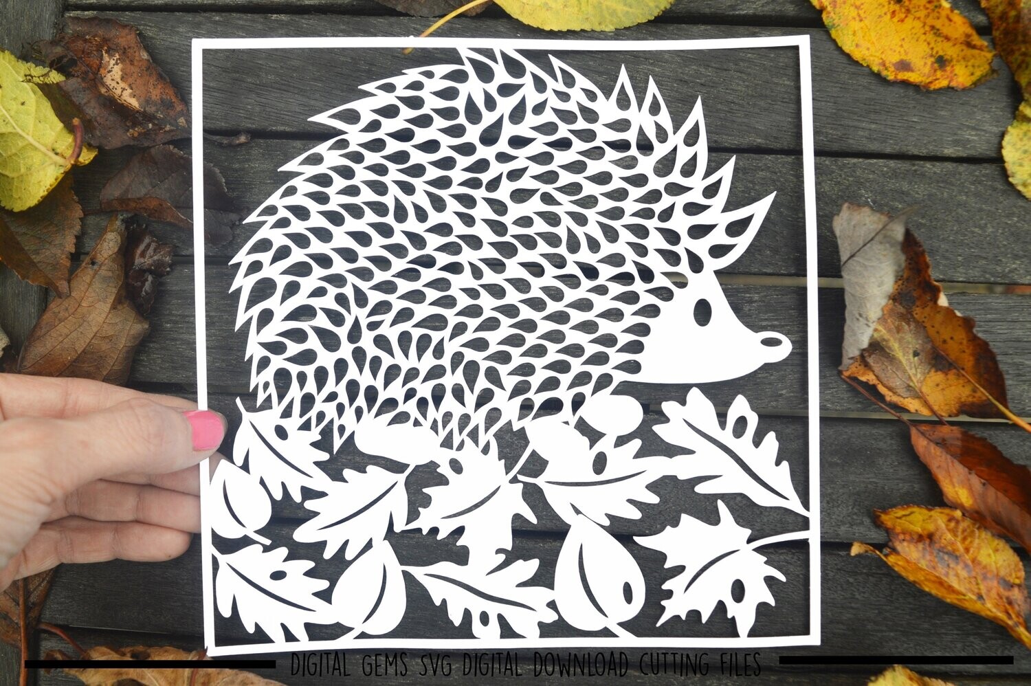 Hedgehog paper cut design