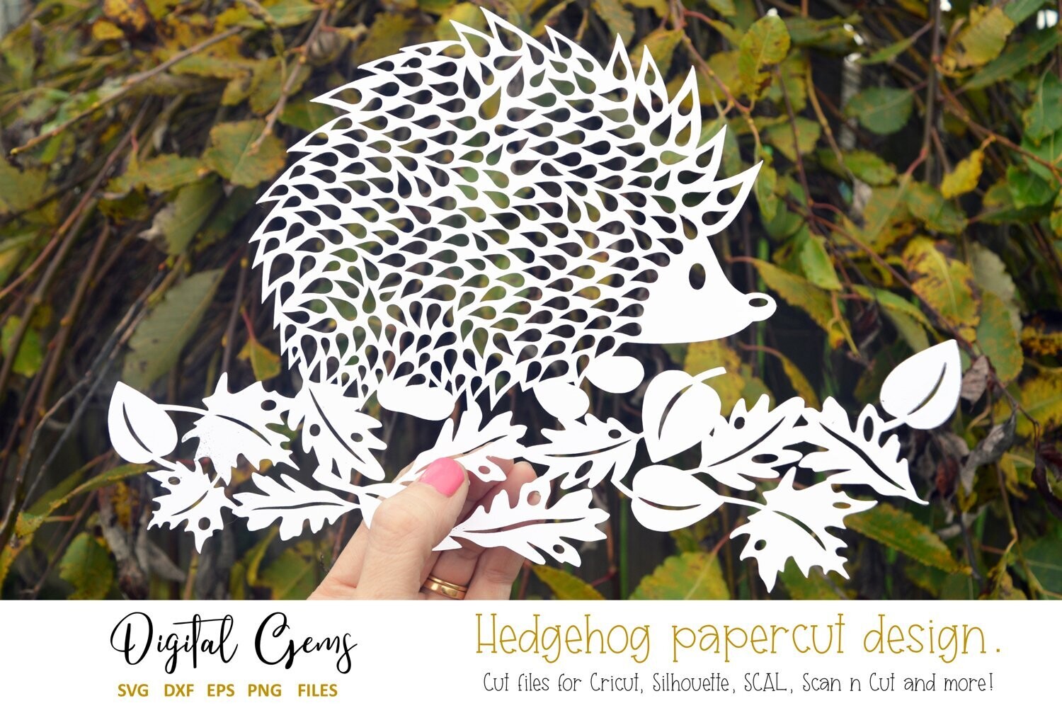 Hedgehog paper cut design