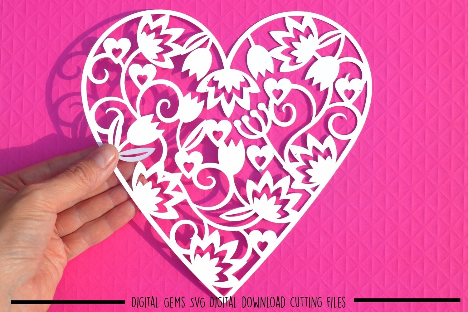 Love heart paper cut design