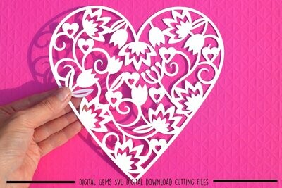 Love heart paper cut design