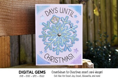 Snowflake, Christmas countdown insert card design