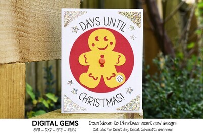 Gingerbread man, Christmas countdown insert card design