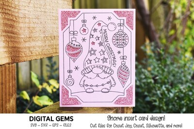 Gnome Christmas insert card design