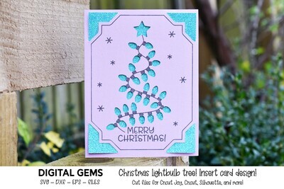 Christmas tree light bulb card design