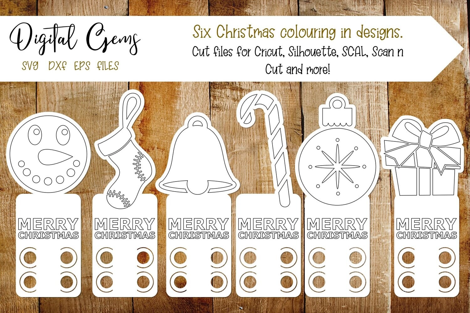 Christmas colouring in crayon card designs.