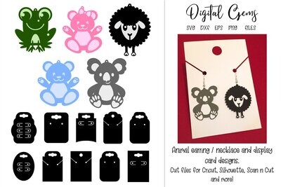 Animal earring and display card designs