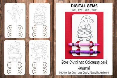 Christmas colouring in. Crayon card designs.