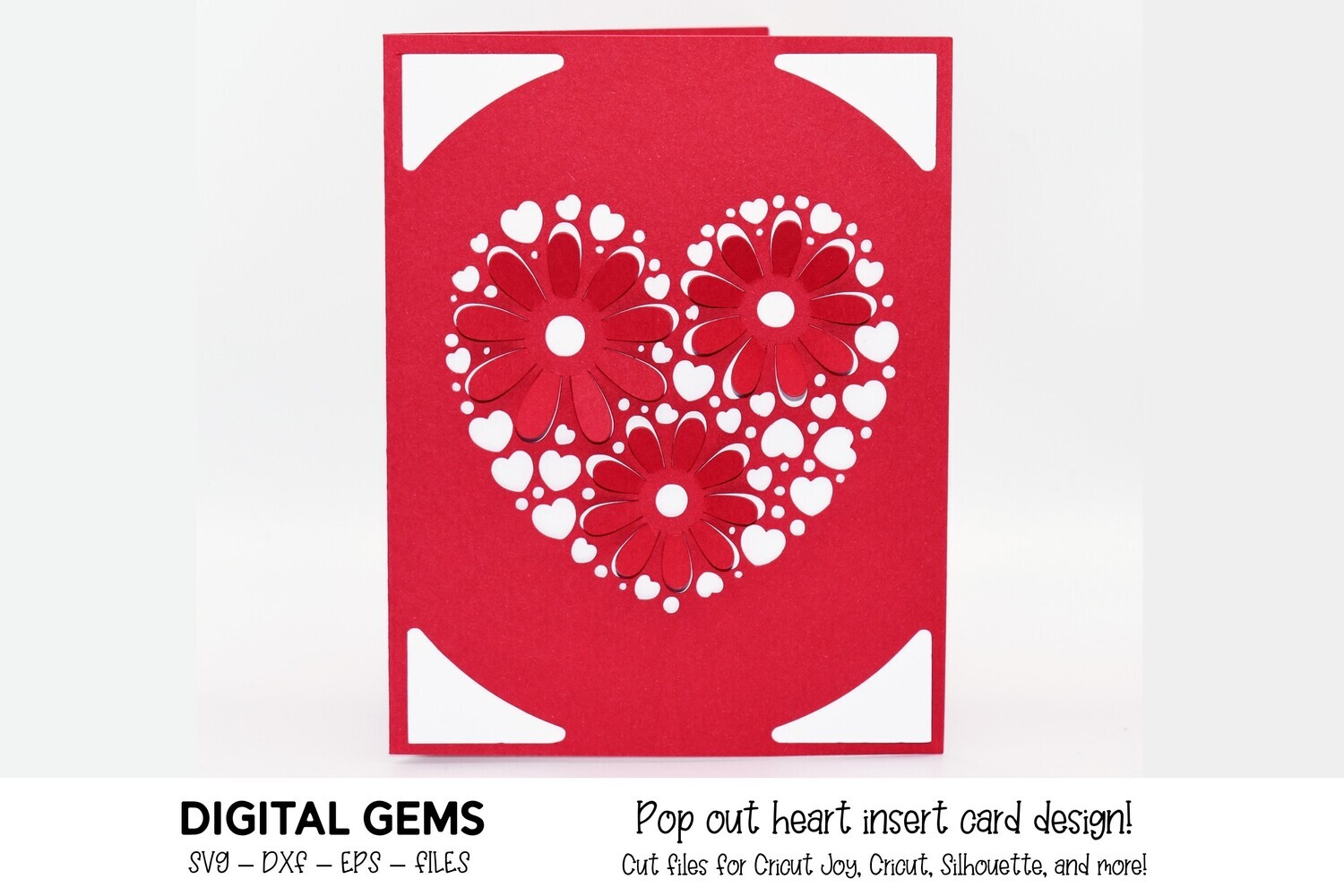 Heart with flowers card design