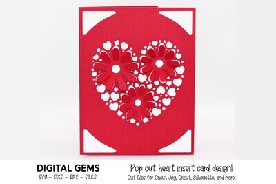 Heart with flowers card design