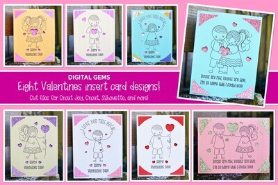 Valentines Day insert cards, 8 designs included!
