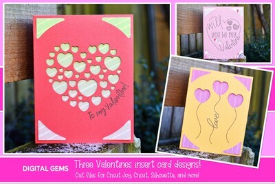 Valentines Day insert cards, 3 designs included!