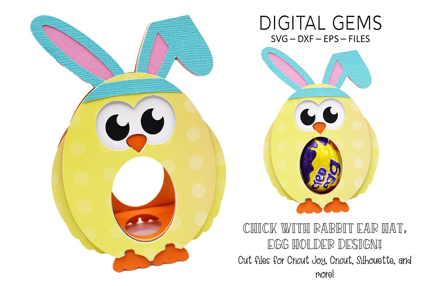 Chick with Rabbit ear hat, egg holder design