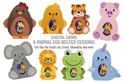 Animal Egg holder designs! Eight animal SVG files included!