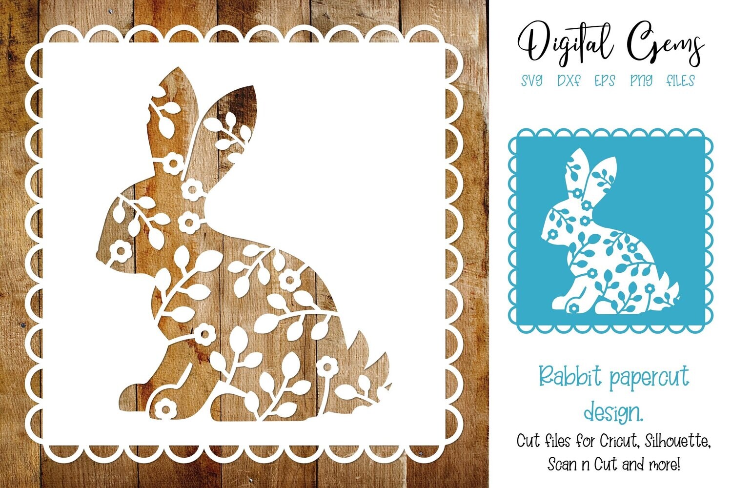 Rabbit paper cut design
