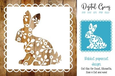 Rabbit paper cut design