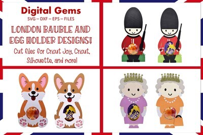 Queens Jubilee SVG&#39;s | London Candy / Sweet / Egg holders.