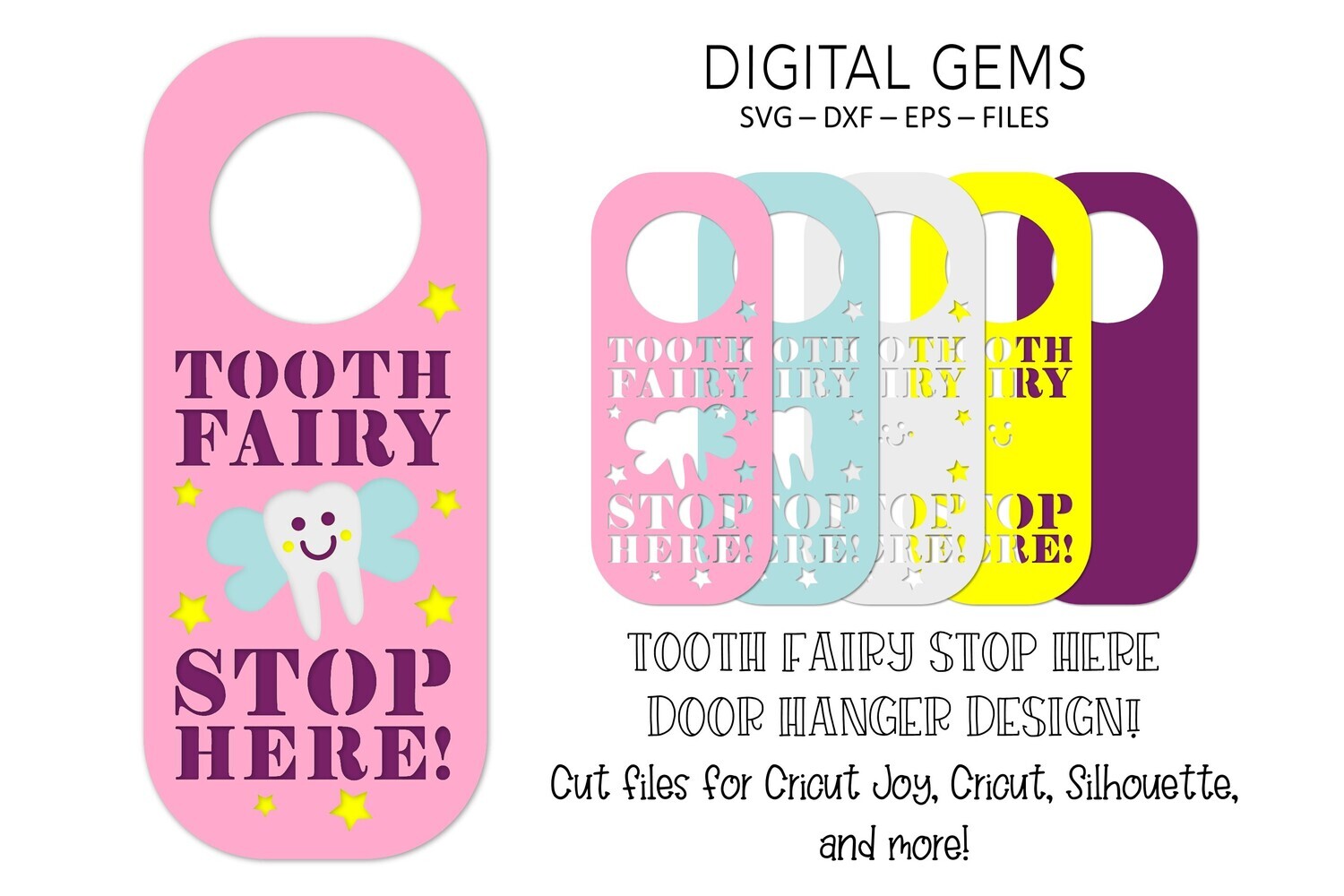 Tooth fairy stop here, door hanger design