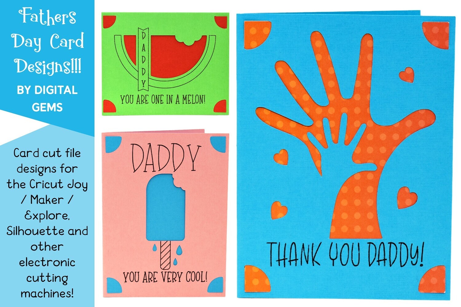 Cricut Joy SVG | 3 Fathers Day Greeting Card designs.
