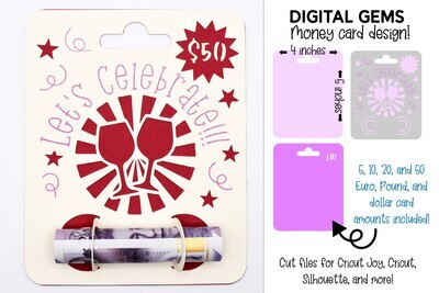 Money card SVG | Let&#39;s celebrate, Birthday design