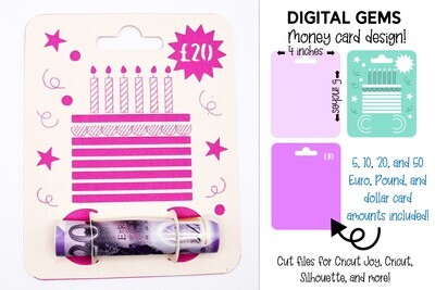Money card SVG | Birthday cake design