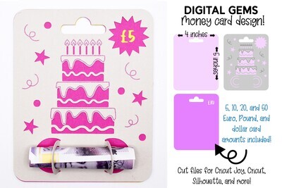 Money card SVG | Birthday cake design