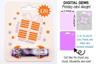 Money card SVG | Happy birthday present design