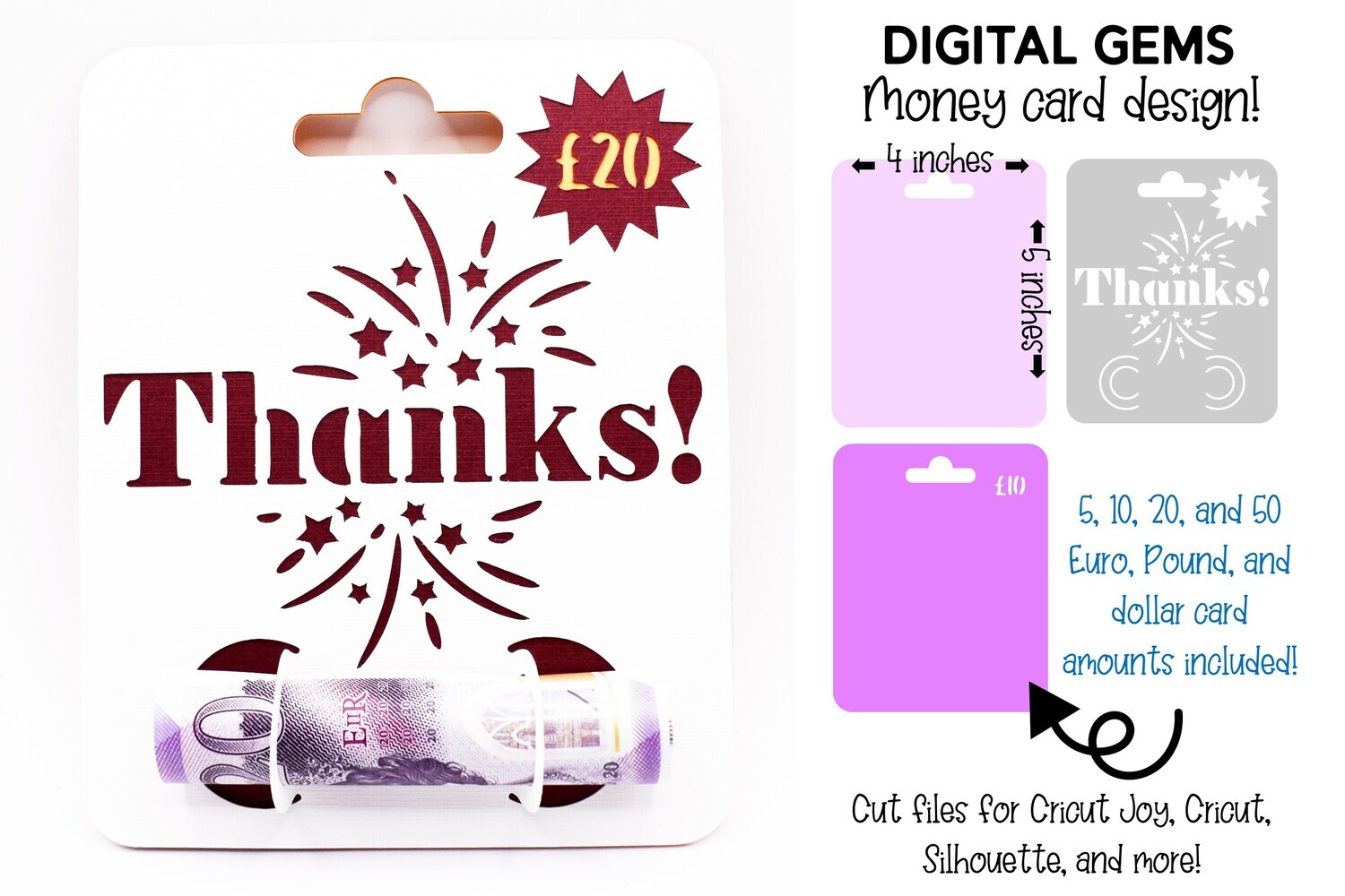 Money card SVG | Thanks design