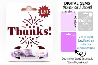 Money card SVG | Thanks design