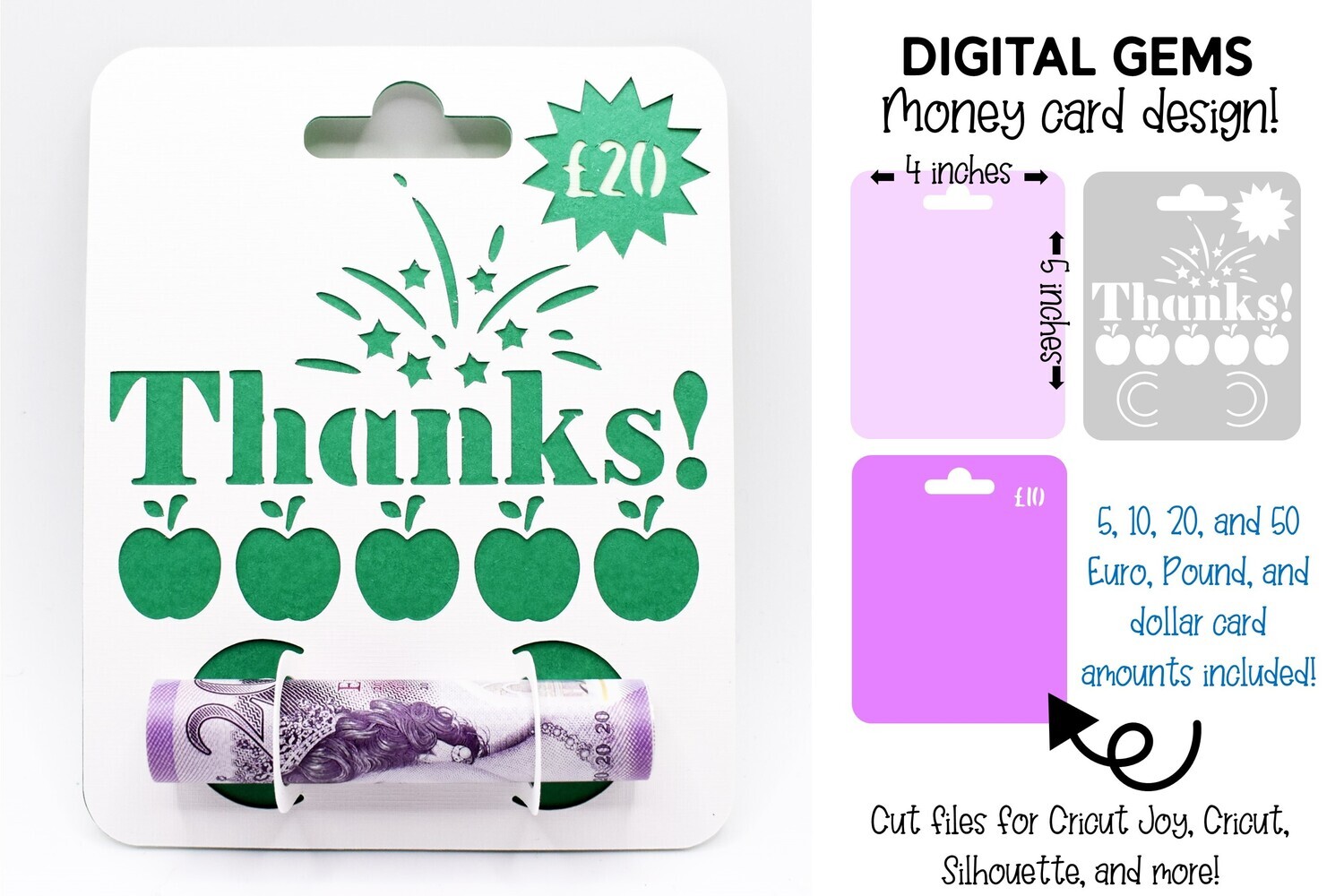 Money card SVG | Teacher apple design