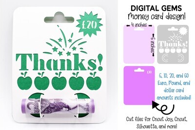 Money card SVG | Teacher apple design