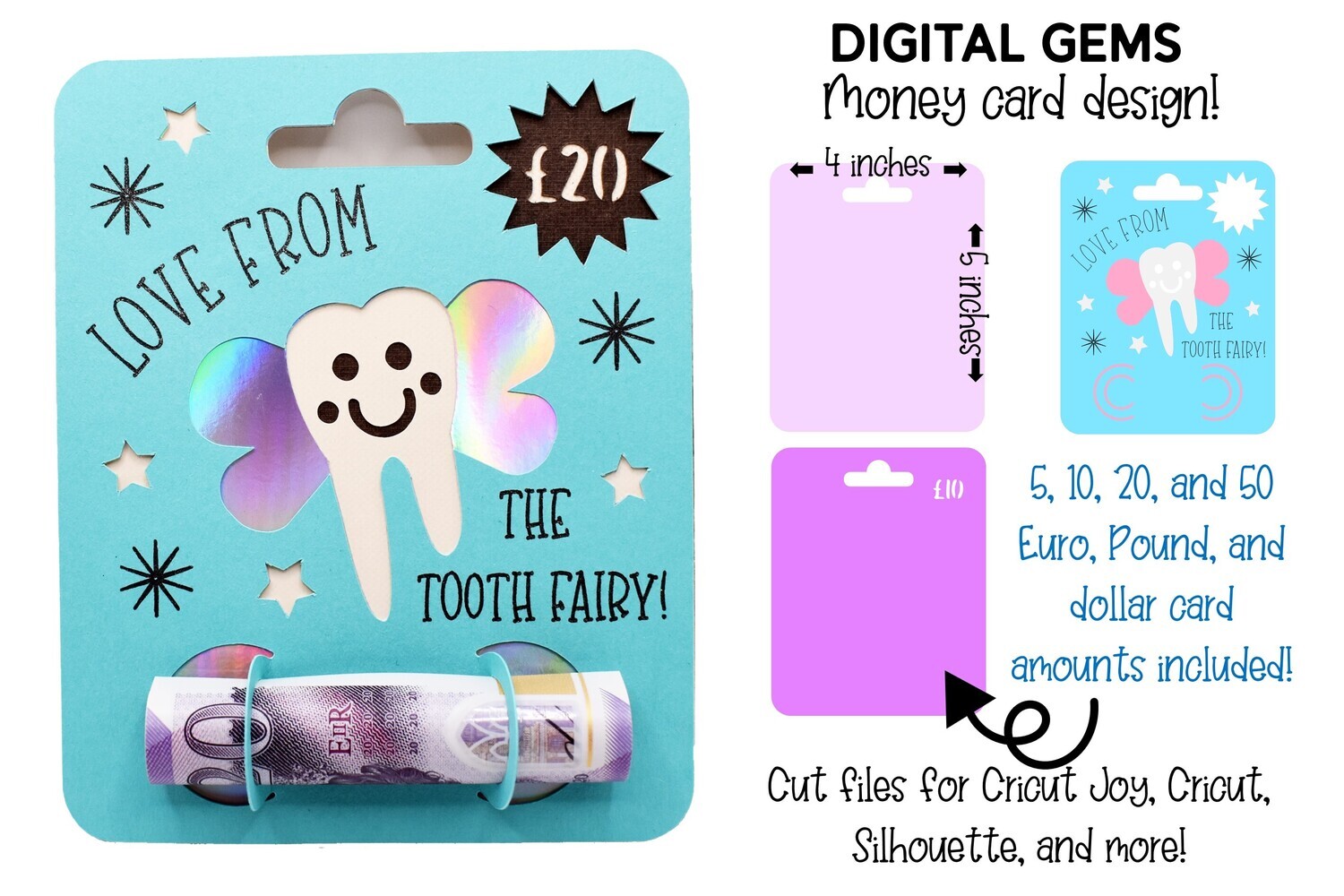 Money card SVG | Tooth Fairy design