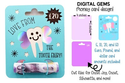 Money card SVG | Tooth Fairy design
