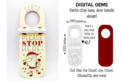 Santa please stop here, door hanger design