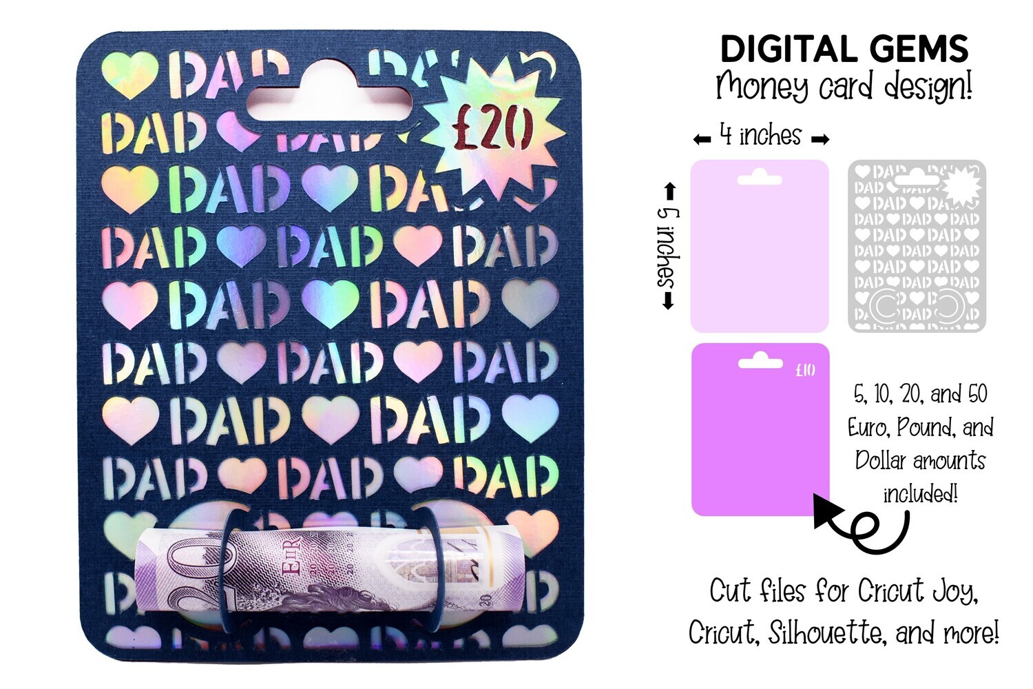 Money card SVG | Dad design