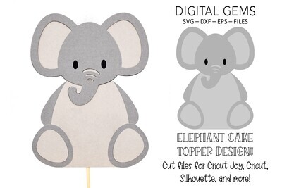 Cake topper SVG | Elephant design