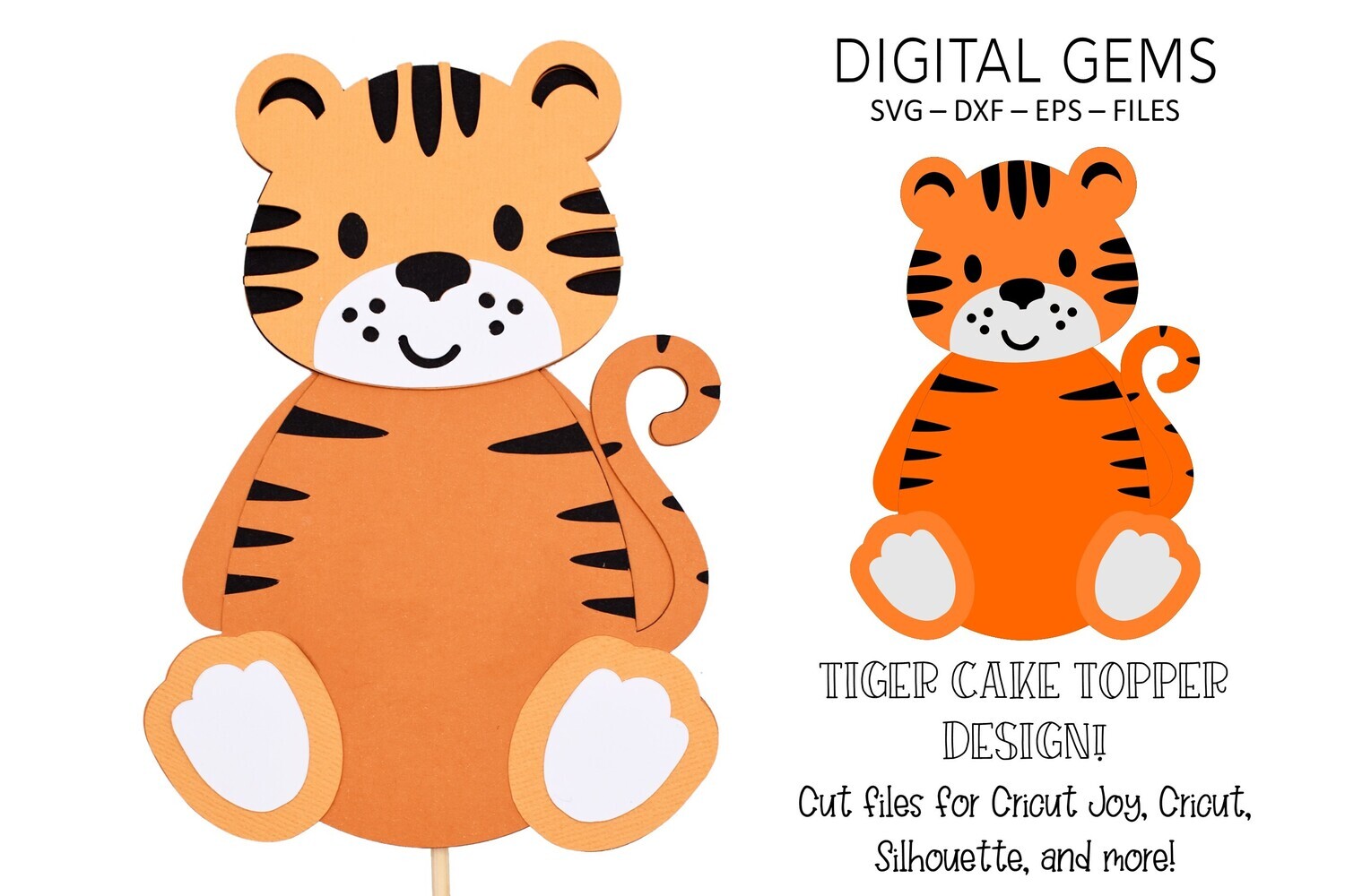 Cake topper SVG | Tiger design