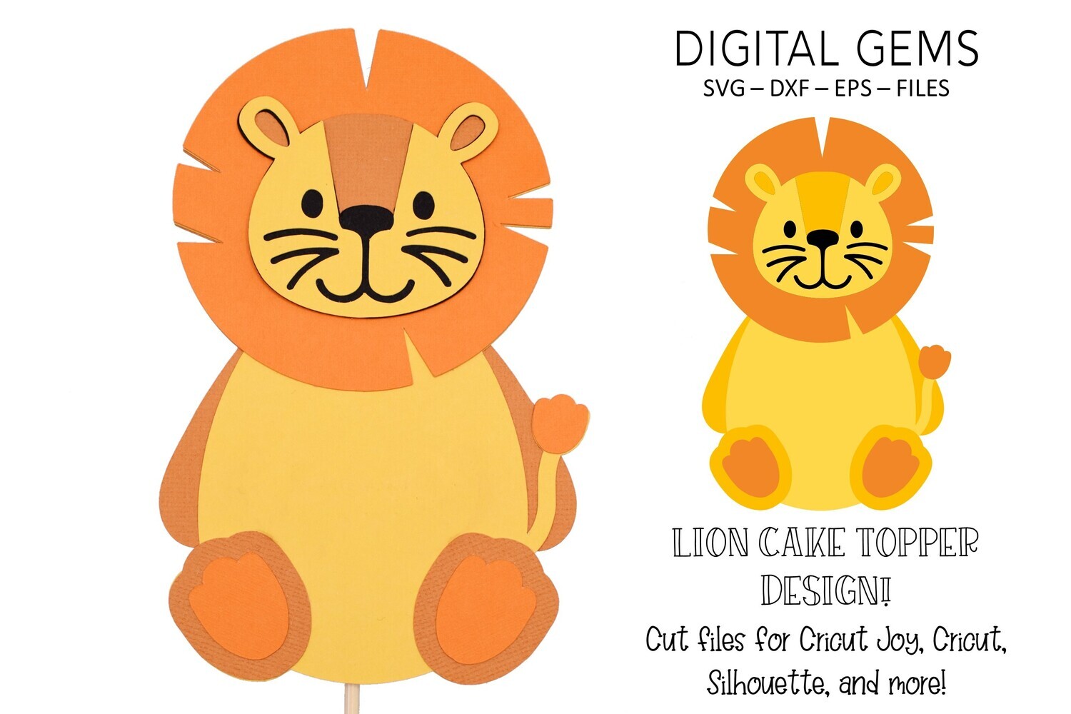 Cake topper SVG | Lion design