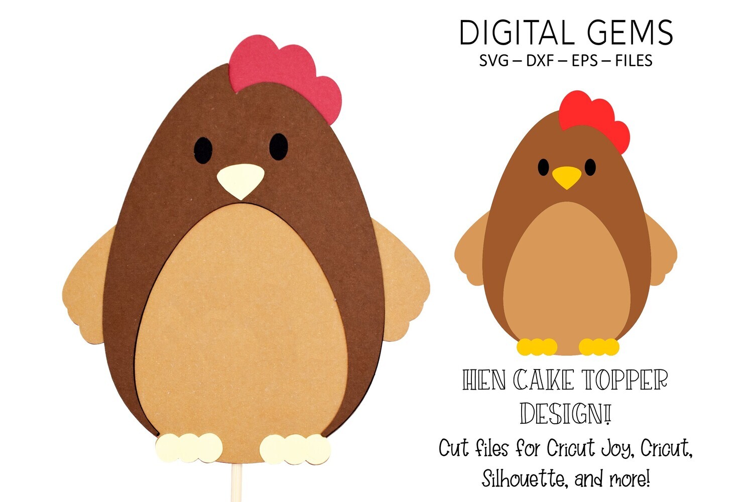 Cake topper SVG | Hen design