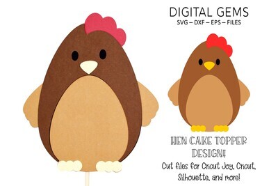 Cake topper SVG | Hen design