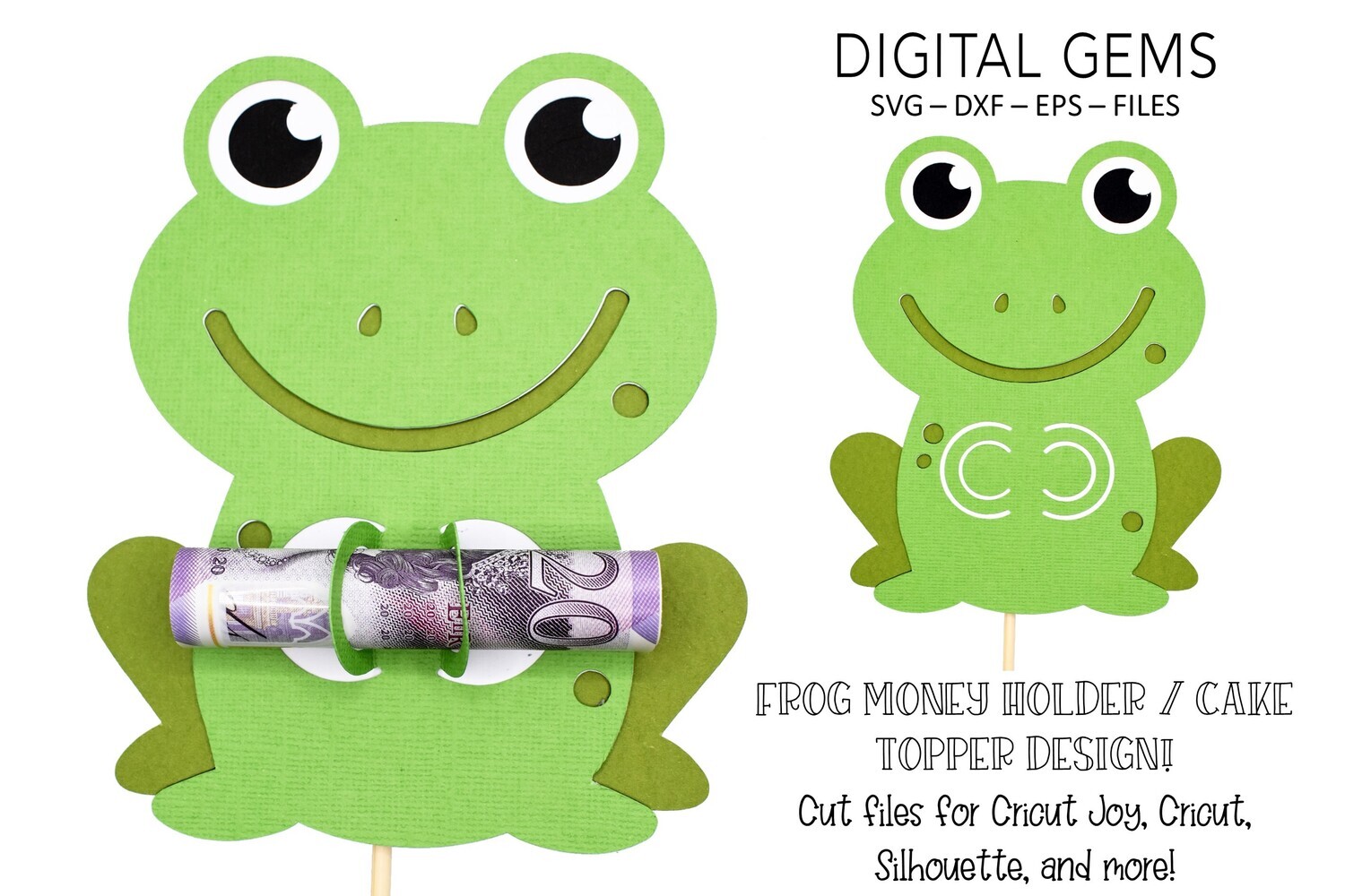 Money card or cake topper SVG | Frog design