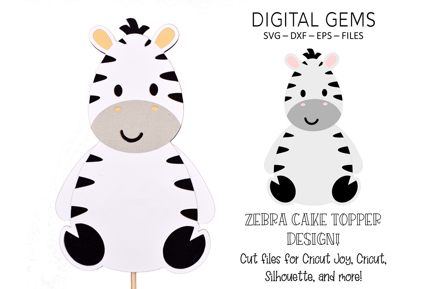 Cake topper SVG | Zebra design